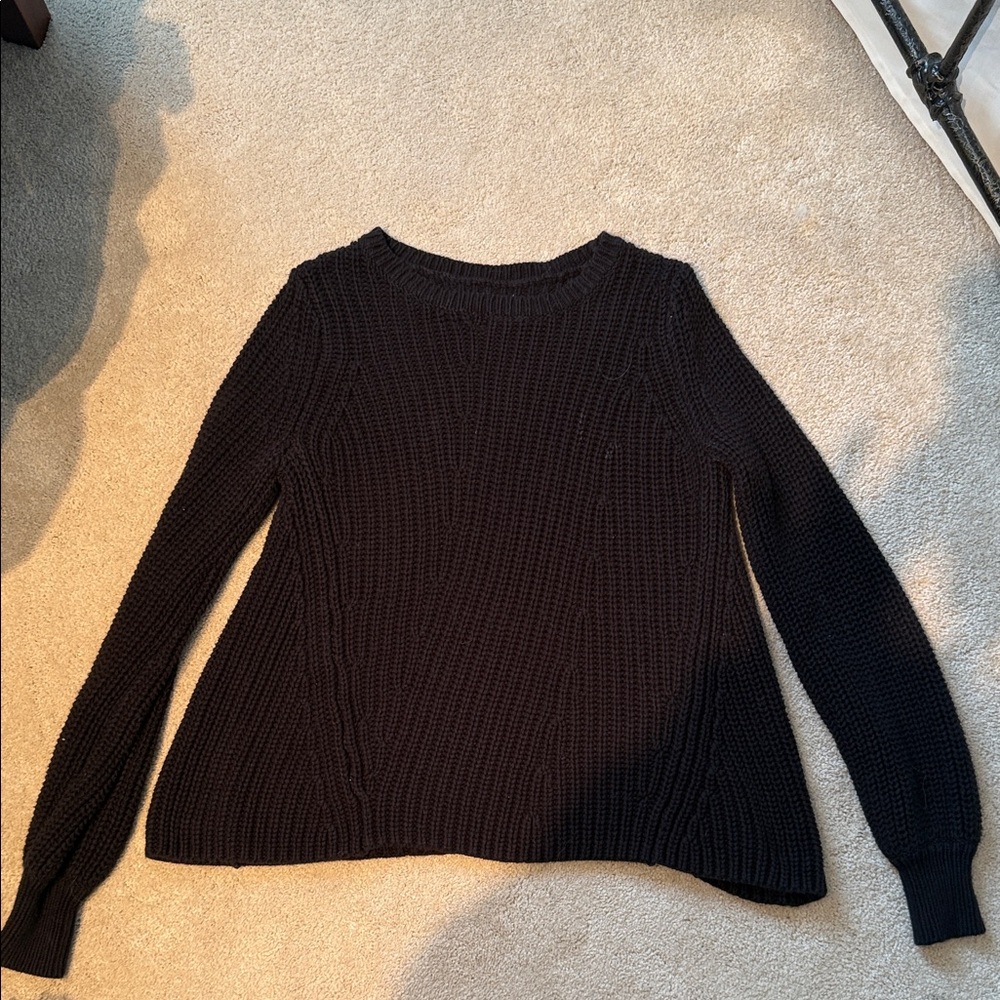 LOFT Dark Knit Crew Neck Sweater